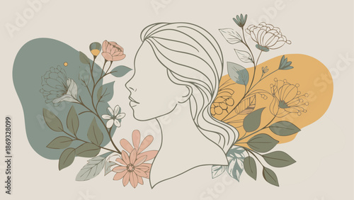 Silhouette of woman surrounded by flowers