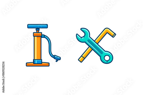 Bike Repair Tools Icon Set