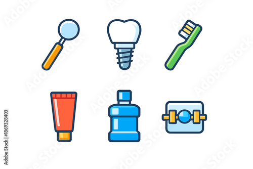 Dental Care Icons Set