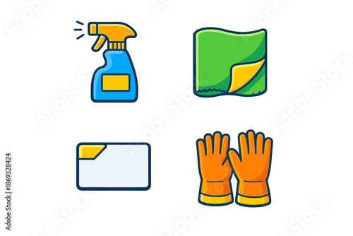 Cleaning Supplies Icons Set