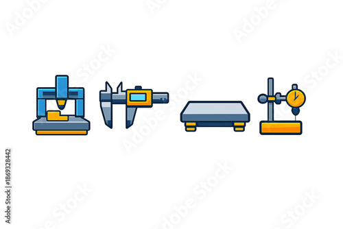 Set of engineering and measurement icons