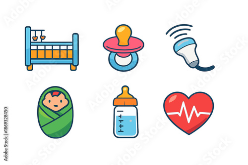 Pregnancy and baby care icons