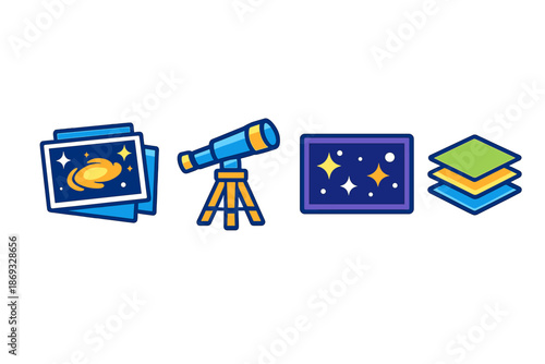 Astronomy and layers icons