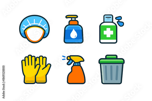 Hygiene and Safety Icons Set