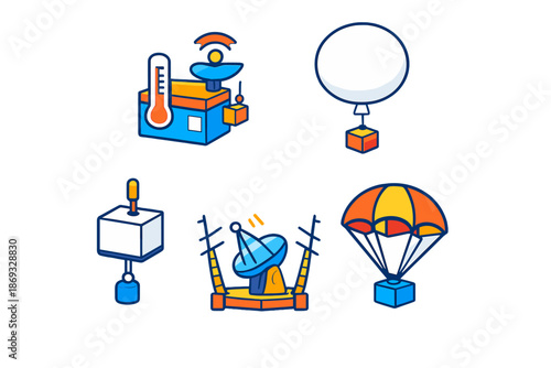 Weather station icons set