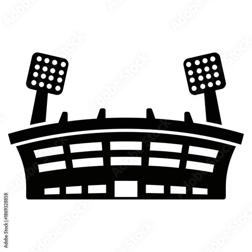 Sports Stadium Icon – Arena with Floodlights Symbol for Games, Events & Team Design