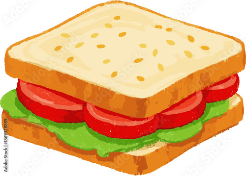 샌드위치 손그림 일러스트