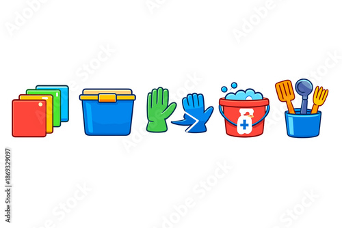Cleaning Supplies Icons Set