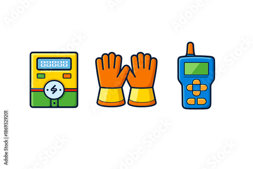 Electrical safety equipment icons
