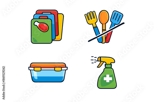 Kitchen and cleaning icons
