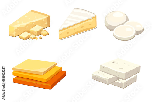 Various Types of Cheese Presented Artistically