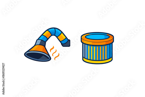 Cartoon fume extractor and air filter