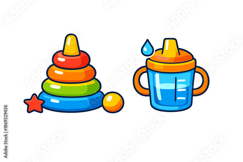 Baby toys and sippy cup