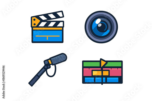Video editing and production icons