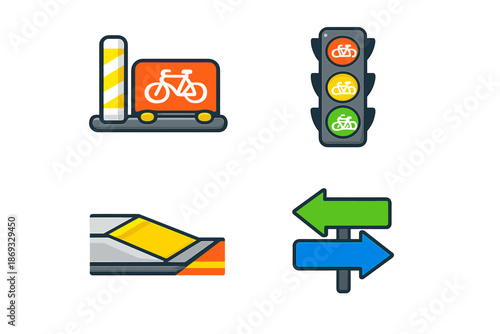 Bicycle traffic signals and signs