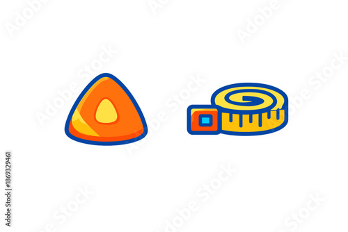 Sewing Chalk and Measuring Tape Icons