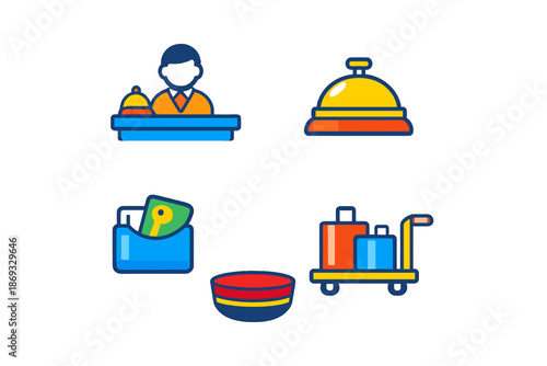 Hotel Service Icons Set