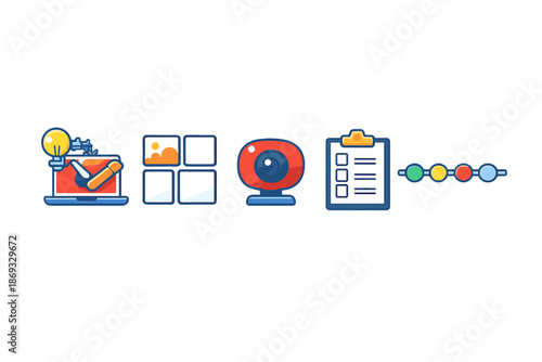 Collection of icons representing productivity and technology