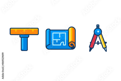 Architectural Tools Icons Set