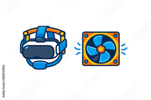 VR headset and computer fan