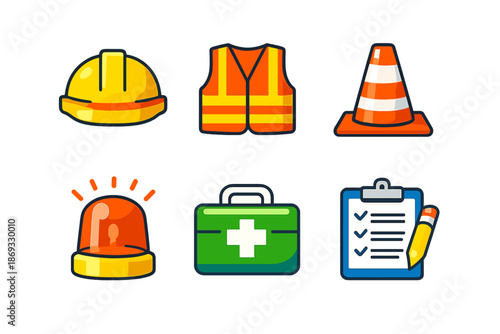 Set of safety and construction icons