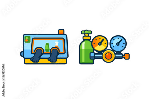 Laboratory equipment icons