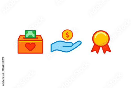 Charity, Donation, and Award Icons
