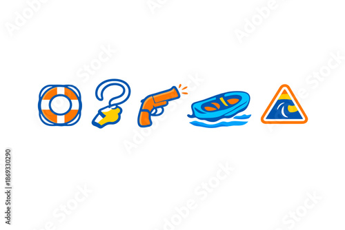 Abstract Icons of Rescue and Danger