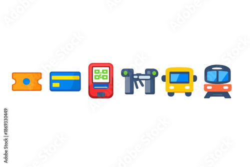 Transportation and Payment Icons Collection