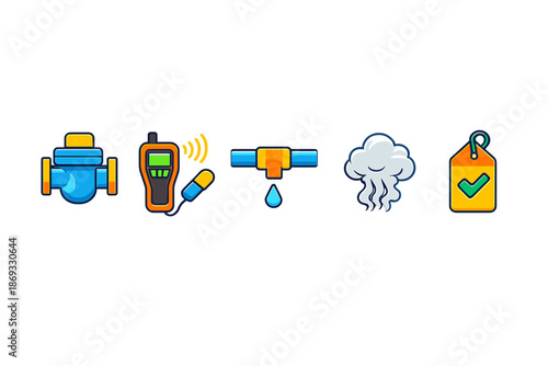 Set of plumbing and utility icons