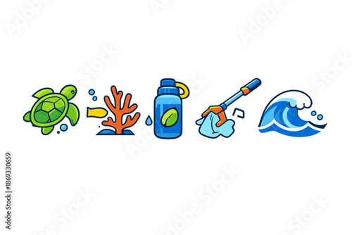 Ocean conservation and recycling concept