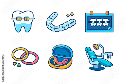 Dental icons set