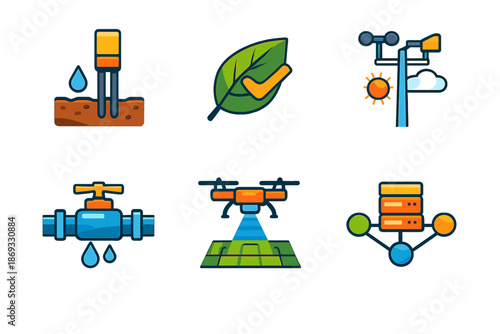 Agriculture technology icons