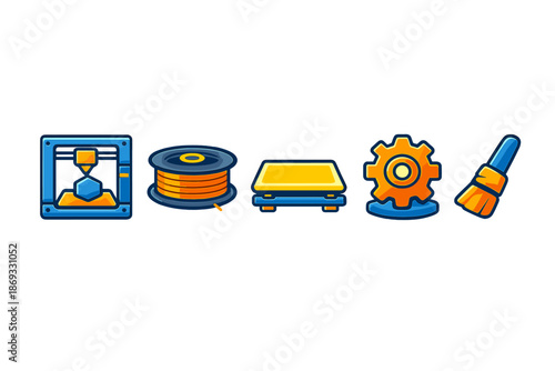 3D Printing Icons Set
