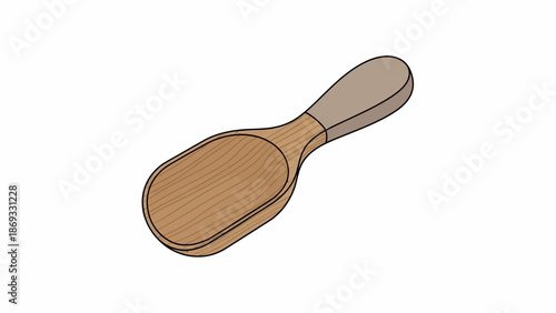 Elegant Wooden Scoop for Dry Ingredients A Minimalist Kitchen Tool Concept for Measuring and Serving