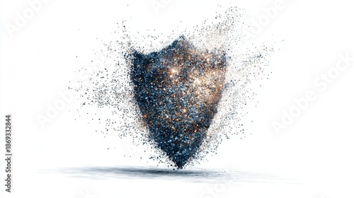 Wallpaper Mural conceptual cybersecurity shield made of digital particles isolated on white background Torontodigital.ca