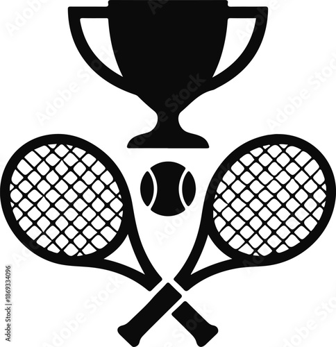 Tennis Trophy Rackets and Ball Icon award