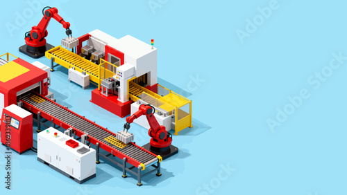 Industrial robotic assembly line