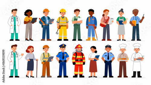 diverse professions illustrated
