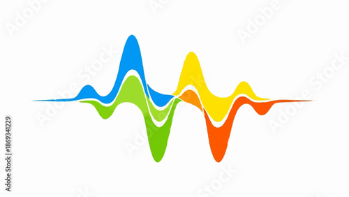 Colorful abstract waveform with peaks and troughs
