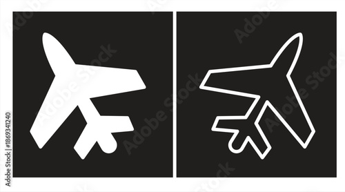 Airplane icon, airplane flight flat icon for apps and websites, aviation transportation symbol, vector illustration.

