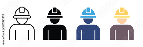 Worker or engineer icon set. vector illustration