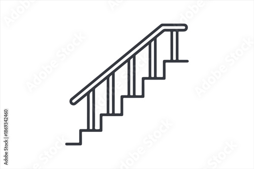 Stair elevation icon for architecture and construction design
