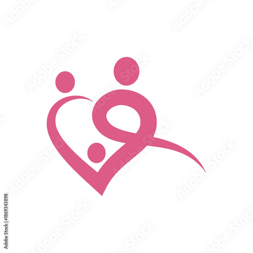 Pink family heart logo