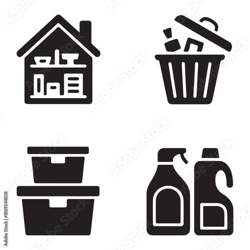 Organized decluttered home icon representing clean living space