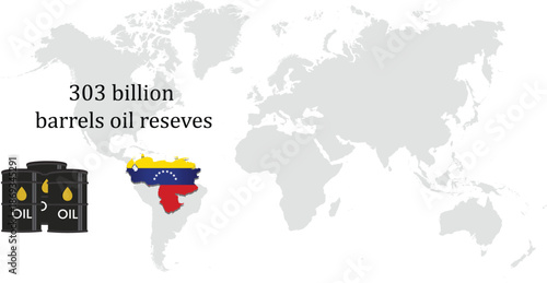 venezuela oil reserve 303 billion reserves OPEC member countries highlighted on world map  