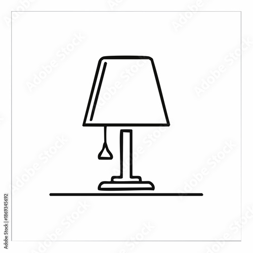 Minimalist Desk Lamp Line Art Vector Illustration