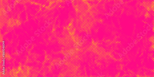 Neon pop punk grunge paint overlay with urban halftone texture. Abstract street art design featuring distressed spray background with rough graphic elements for edgy posters.