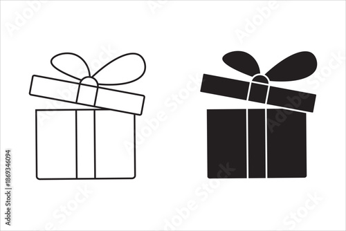 Gift icon or logo, isolated sign symbol, vector illustration - high quality black style vector icon on white background