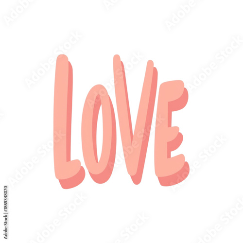3d render of a word love on white background